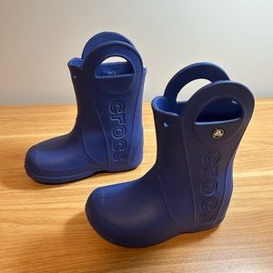 Crocs Blue Pull On Rain Boots Size 11 EUC